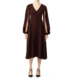 Adeam Button Down Dress Burgundy 8